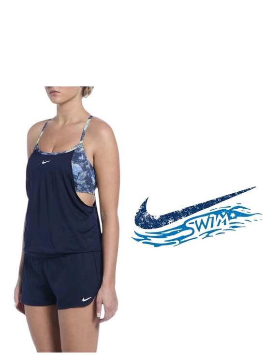 Nike Other - Nike Swim Women’s Tankini Boardshort Swimming suit Set Navy Blue Size Small 4-6